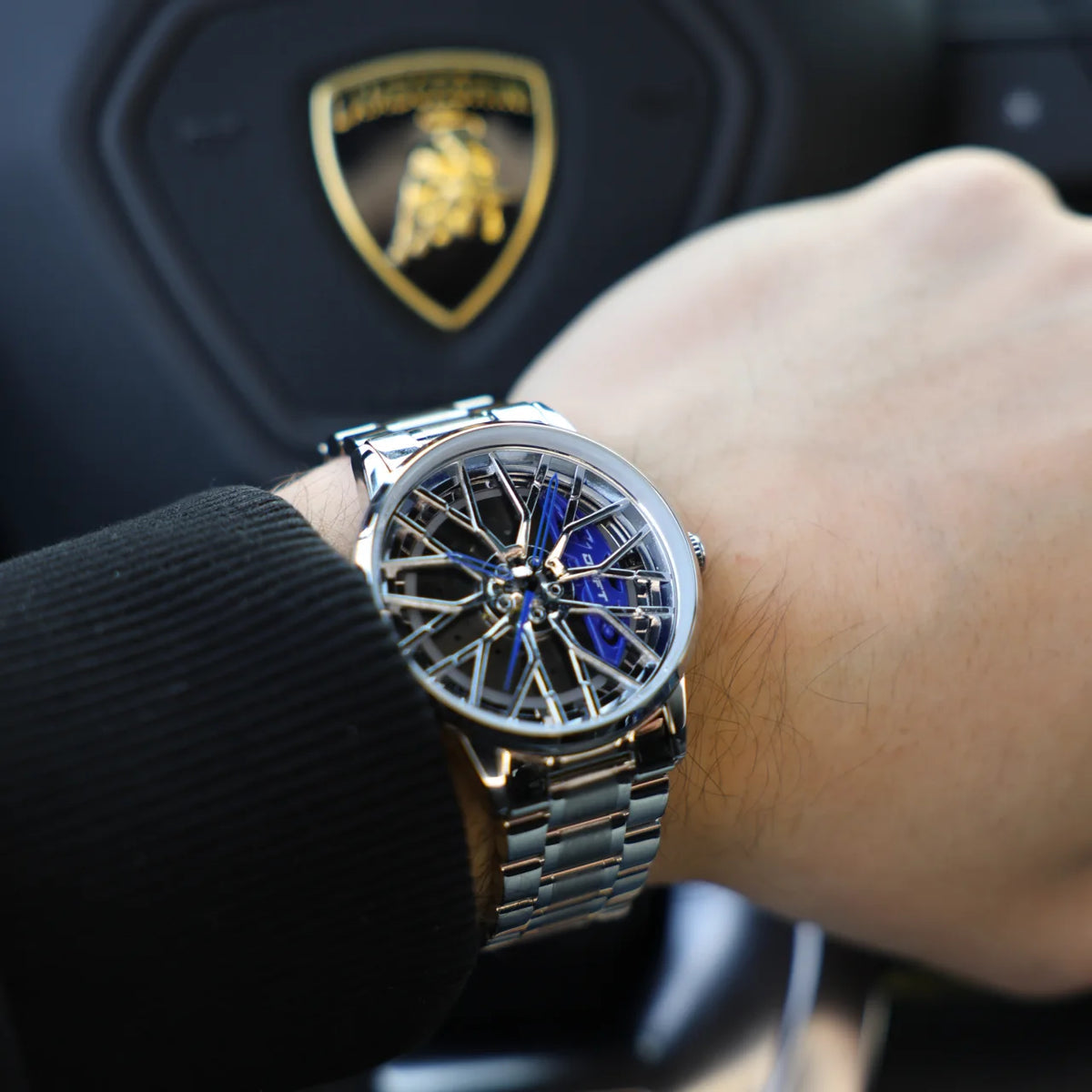 Motorsport Silver Felgenuhr