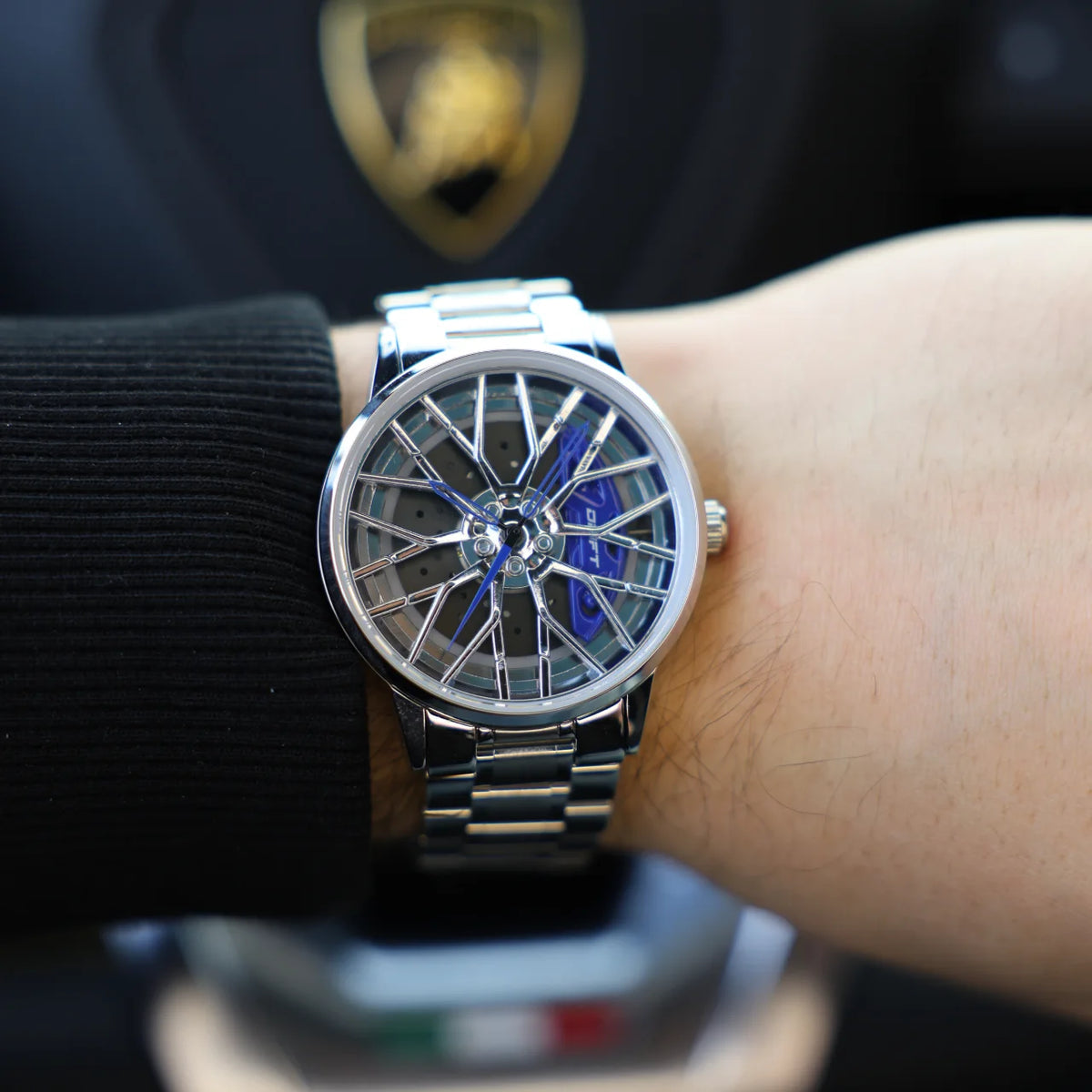 Motorsport Silver Felgenuhr