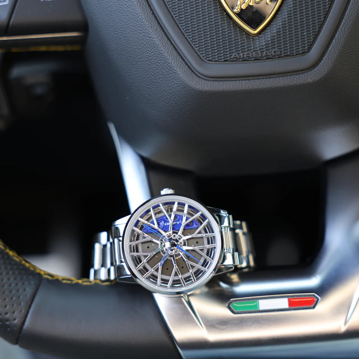 Motorsport Silver Felgenuhr