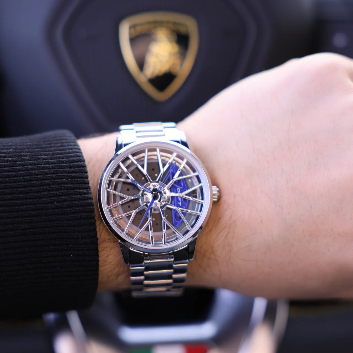 Motorsport Silver Felgenuhr