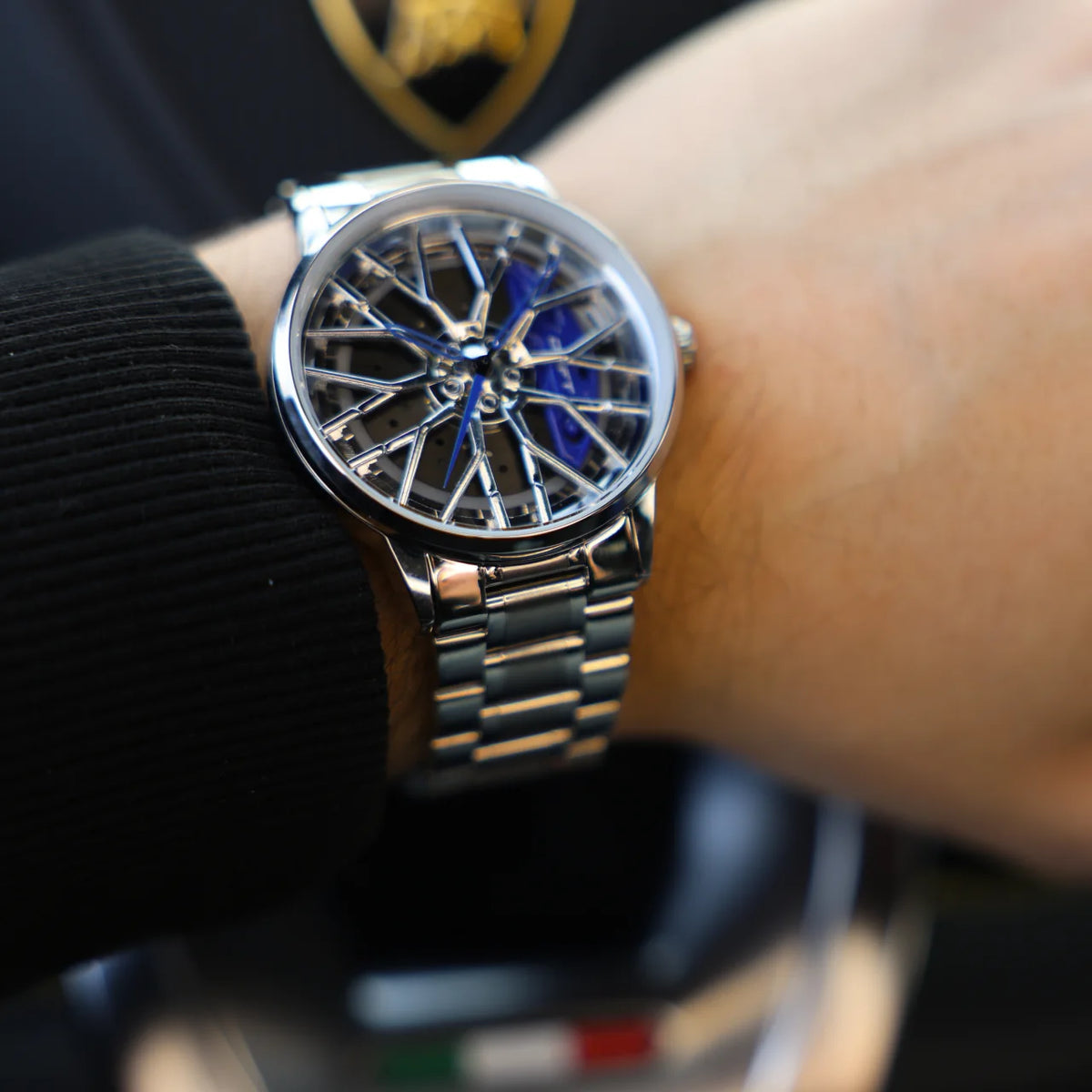 Motorsport Silver Felgenuhr