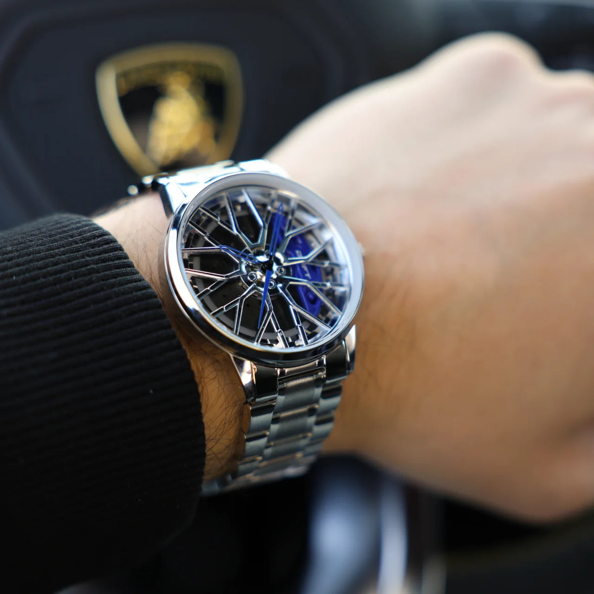 Motorsport Silver Felgenuhr