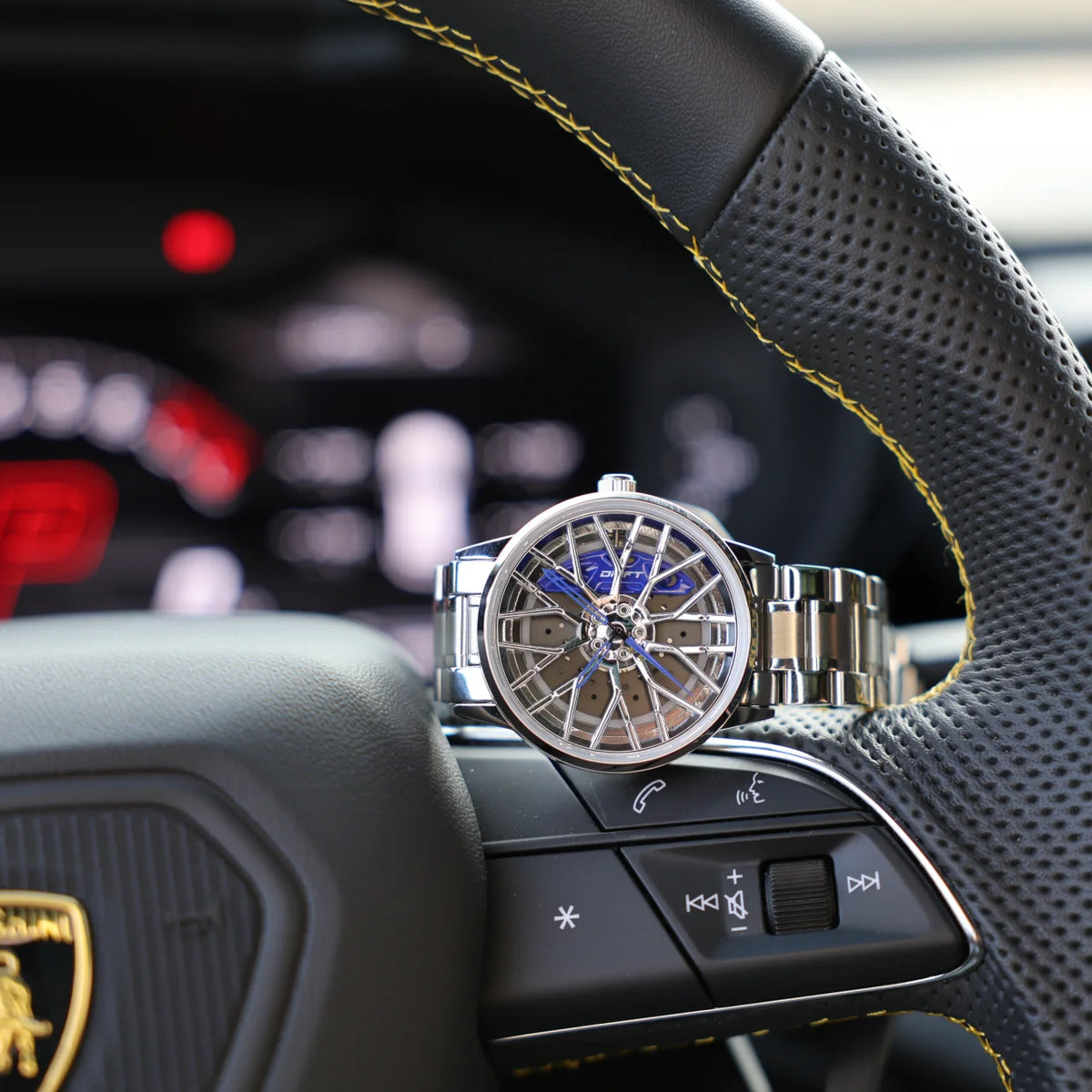 Motorsport Silver Felgenuhr