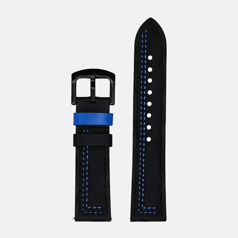 Lederarmband Schwarz Blau